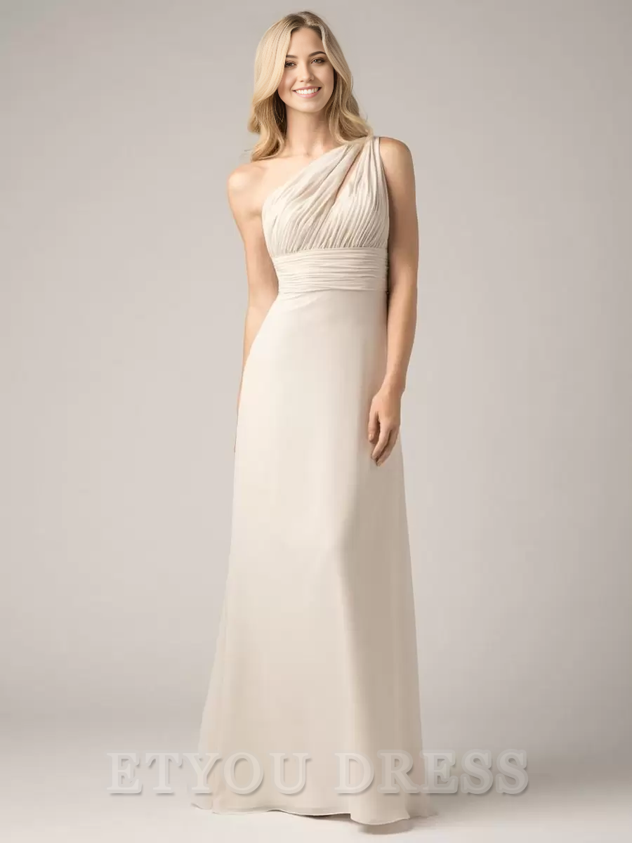 A-Line Chiffon Backless Ruched formal dresses Bridesmaid Dresses evening gown Prom Dress